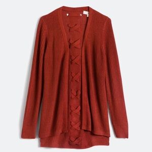 Chic Rust Open-Front Cardigan
